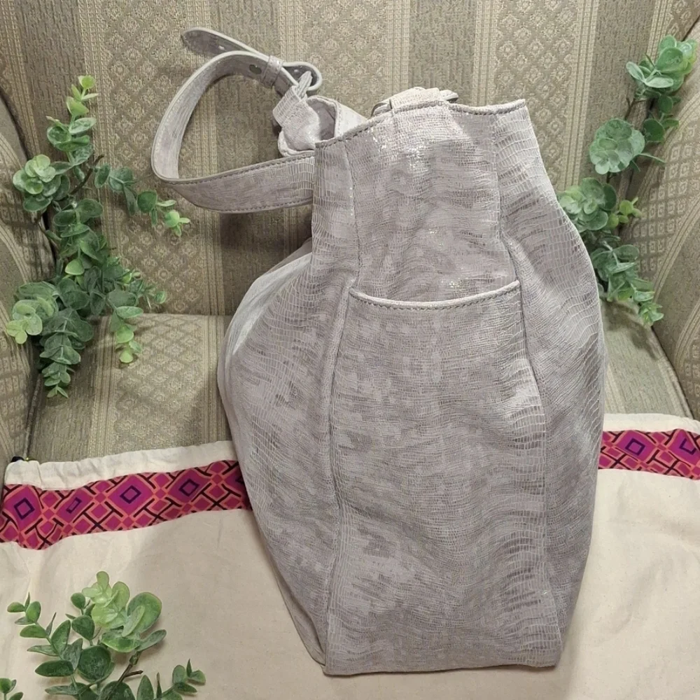 Tory Burch Vintage Lizard Leather Embossed Hobo Bag